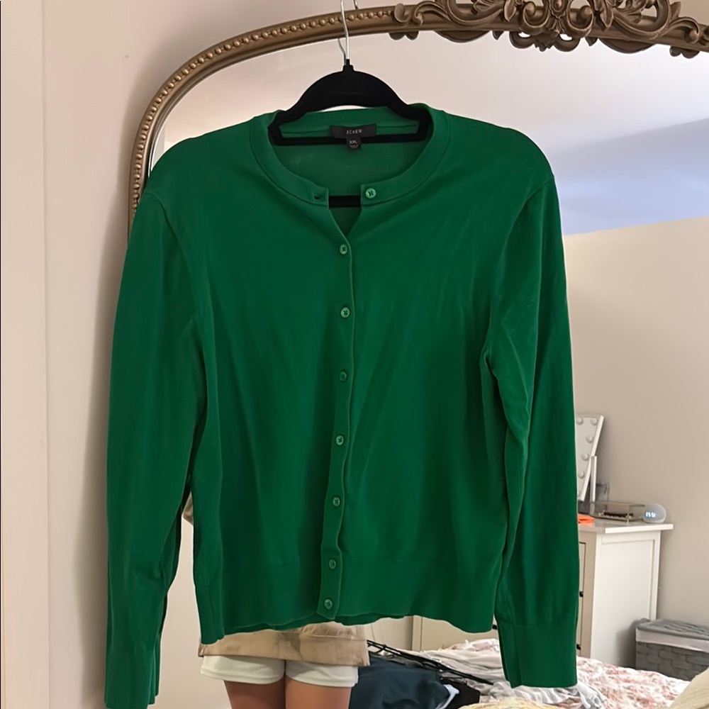 J. Crew Emerald Button-Up Sweater